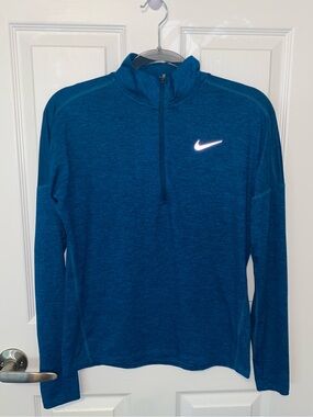 Nike Teal Blue Dri-FIT Running Quarter-Zip Pullover